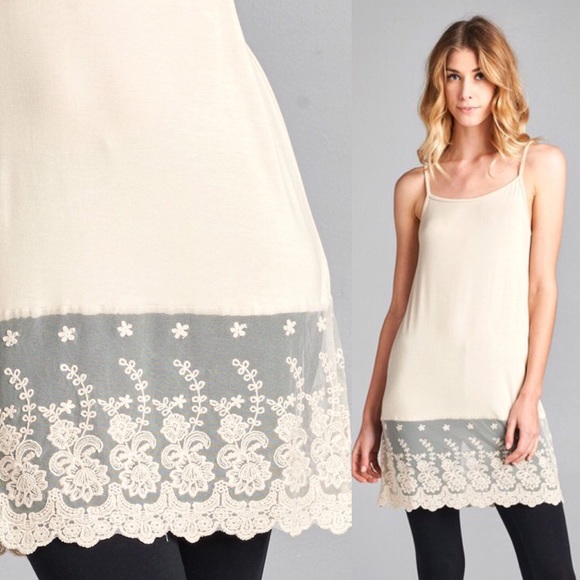 ODDI Small Taupe Dress Extender Tunic Shirt Slip - Picture 5 of 9